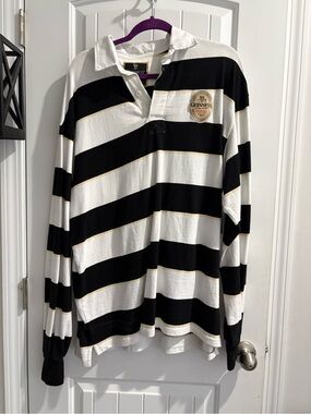 Guinness Rugby Polo in Black, White & Gold Accent